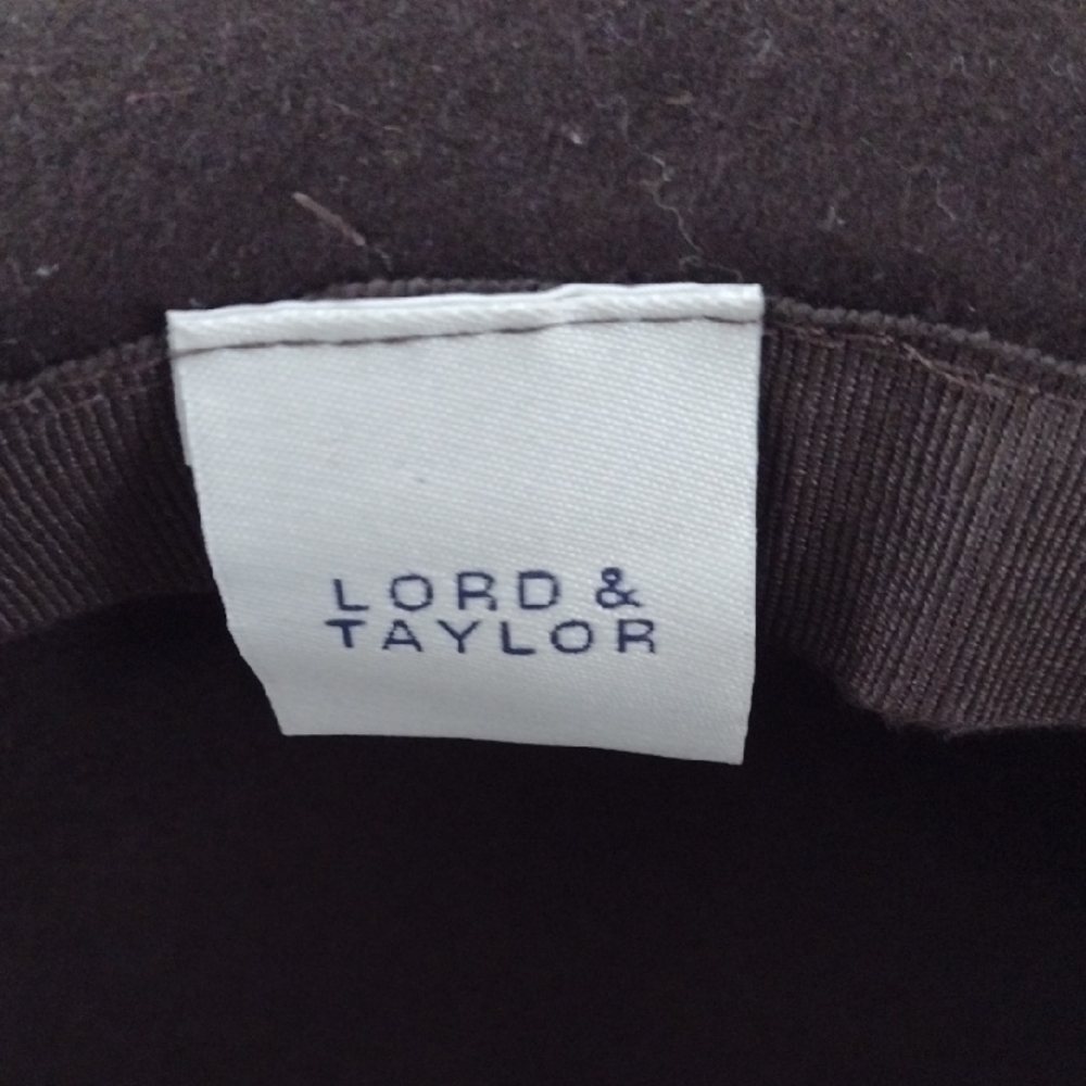 Lord & Taylor Dark Brown Hat with Fur Detail - Picture 2 of 3